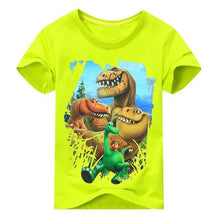 2017 Summer Boy Girl Dinosaur Pattern Short SleeveS T-Shirt Kids 100%Cotton White shirts For Kids Cartoon Print Clothes ACY003