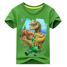 2017 Summer Boy Girl Dinosaur Pattern Short SleeveS T-Shirt Kids 100%Cotton White shirts For Kids Cartoon Print Clothes ACY003