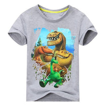 2017 Summer Boy Girl Dinosaur Pattern Short SleeveS T-Shirt Kids 100%Cotton White shirts For Kids Cartoon Print Clothes ACY003