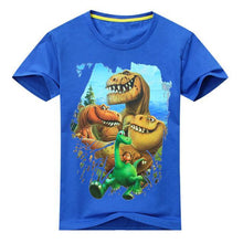 2017 Summer Boy Girl Dinosaur Pattern Short SleeveS T-Shirt Kids 100%Cotton White shirts For Kids Cartoon Print Clothes ACY003