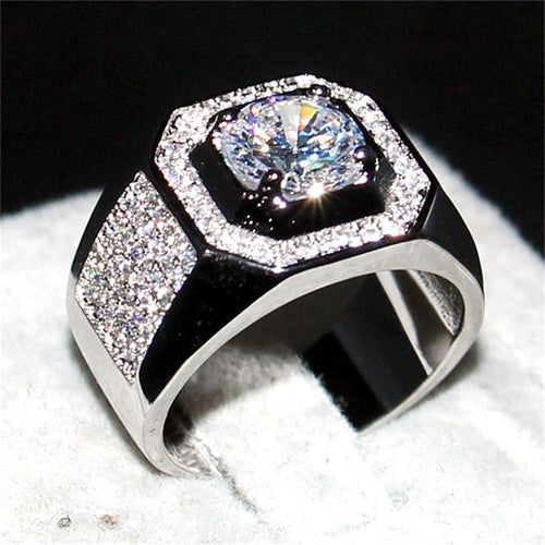 choucong Jewelry Men's 925 Sterling Silver&rose gold 1.5ct Diamant paev cz Stone ring Engagement Wedding Bands boys Sz 7-13 gift