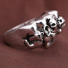 2017 Anel Masculino Punk Vintage Trend Men's Ring Gothic Men's Skull Flower Biker Zinc alloy Ring Man fashion Free shipping