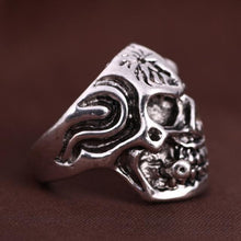 2017 Anel Masculino Punk Vintage Trend Men's Ring Gothic Men's Skull Flower Biker Zinc alloy Ring Man fashion Free shipping