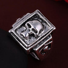 2017 Anel Masculino Punk Vintage Trend Men's Ring Gothic Men's Skull Flower Biker Zinc alloy Ring Man fashion Free shipping