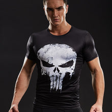 Compression Shirts Men 3D Printed T-shirts Short Sleeve Cosplay Fitness Body Building Male Crossfit Tops Punk Skull Skeleton