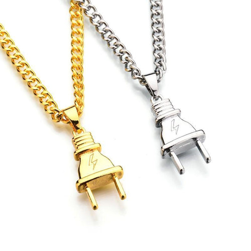 2017 New Punk Mask Plug Gold Silver Metal Submachine Hatet Maxi Pistol Necklace & Pendants Hip Hop Jewelry for Men Women