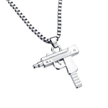 2017 New Punk Mask Plug Gold Silver Metal Submachine Hatet Maxi Pistol Necklace & Pendants Hip Hop Jewelry for Men Women