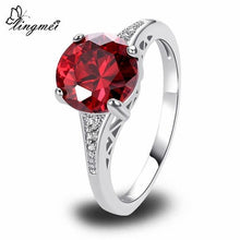 lingmei Wholesale Round Cut AAA Multi-Color CZ Silver Color Ring Size 6 7 8 9 10 11 12 13 Love Style Women Gift Free Shipping