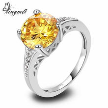 lingmei Wholesale Round Cut AAA Multi-Color CZ Silver Color Ring Size 6 7 8 9 10 11 12 13 Love Style Women Gift Free Shipping