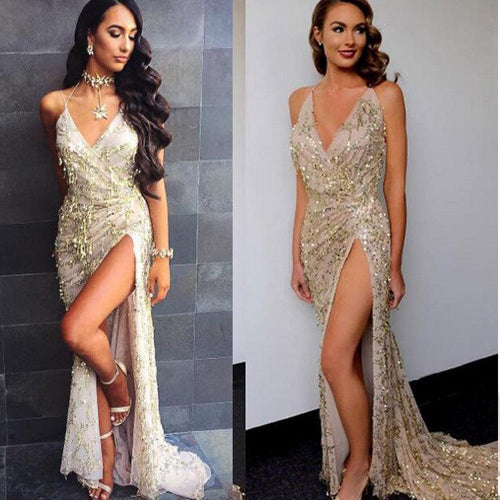 2017 new fashion sexy sling back deep women summer V-neck dress