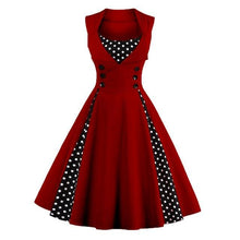 ZAFUL Vintage Retro Women Dress Sleeveless Polka Dot 2017 Summer Party Evening Vestido Elegant Ladies Red A Line Plus Size 4XL