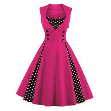 ZAFUL Vintage Retro Women Dress Sleeveless Polka Dot 2017 Summer Party Evening Vestido Elegant Ladies Red A Line Plus Size 4XL