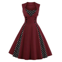 ZAFUL Vintage Retro Women Dress Sleeveless Polka Dot 2017 Summer Party Evening Vestido Elegant Ladies Red A Line Plus Size 4XL