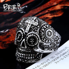 Beier 316L Stainless Steel ring skull biker men Ring hot sale Man's fashion jewelry LLBR8-327R