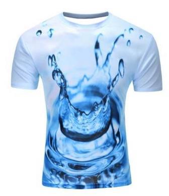 2017 High Quality Water Droplets Move Printed 3D T-shirts Punk 3D Short Sleeve T-Shirt M-4XL  style Men's T-Shirts