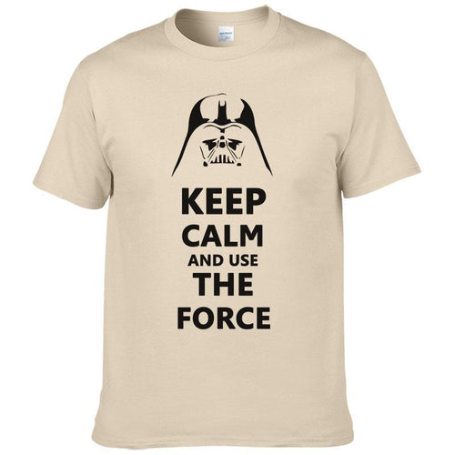 2016 New Star Wars Darth Vader t shirt men shirt Keep Calm and awakens Use THE FORCE emoji tshirt homme funny t shirts boy #025