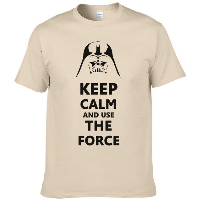 2016 New Star Wars Darth Vader t shirt men shirt Keep Calm and awakens Use THE FORCE emoji tshirt homme funny t shirts boy #025