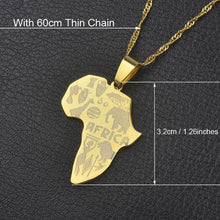 Anniyo 9 Style Africa Map Pendant Necklace for Women/Men Silver/Gold Color Ethiopian Jewelry Wholesale African Maps Hiphop Item