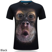 2016 summer Men's brand clothing O-Neck short sleeve animal T-shirt monkey/lion 3D Digital Printed T shirt Homme large size