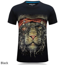 2016 summer Men's brand clothing O-Neck short sleeve animal T-shirt monkey/lion 3D Digital Printed T shirt Homme large size