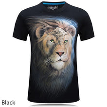 2016 summer Men's brand clothing O-Neck short sleeve animal T-shirt monkey/lion 3D Digital Printed T shirt Homme large size