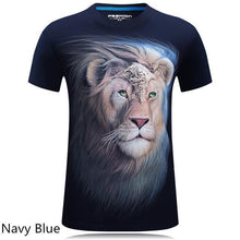 2016 summer Men's brand clothing O-Neck short sleeve animal T-shirt monkey/lion 3D Digital Printed T shirt Homme large size