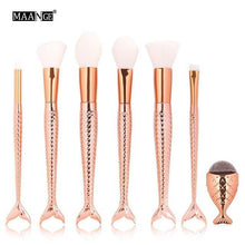 6-15PCS Mermaid Makeup Brushes Set Foundation Blending Powder Eyeshadow Contour Concealer Blush Cosmetic Beauty Make Up Tool Kit