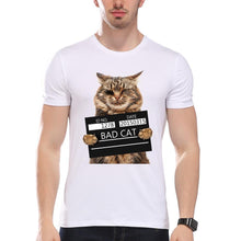 TEEHEART Men's Bad Cat women Dept Print T-Shirt Cool Cat t shirt men summer White T shirt  hipster Tees la062