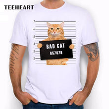 TEEHEART Men's Bad Cat women Dept Print T-Shirt Cool Cat t shirt men summer White T shirt  hipster Tees la062