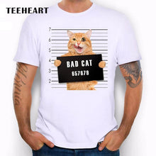 TEEHEART Men's Bad Cat women Dept Print T-Shirt Cool Cat t shirt men summer White T shirt  hipster Tees la062