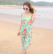 New fashion sunscreen bikinis beach towel scarf dress beach type dresses spaghetti strapless women dresses different wear method