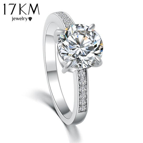 17KM Design Elegant Luxury Charm Austrian Crystal Zircon Ring Wedding Engagement Bridal Jewelry Rings For Women 2017 Fashion