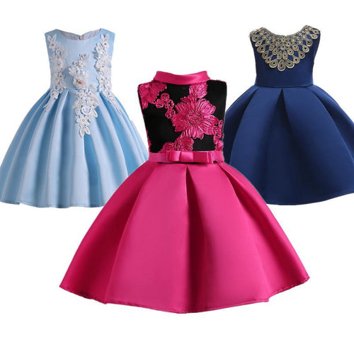 Children's Girl Dresses 2 to 12 Year Baby Girls Birthday Dress red Wedding Dresses For Girls Party School Wear Dress Vestidos