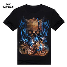 Hip Hop T shirt Men Tshirt T-shirt 3D Sickle Skulls Motorcycle Shackle Printed Casual-shirt Mens Casual Clothes Tee 3XL,YK UNCLE